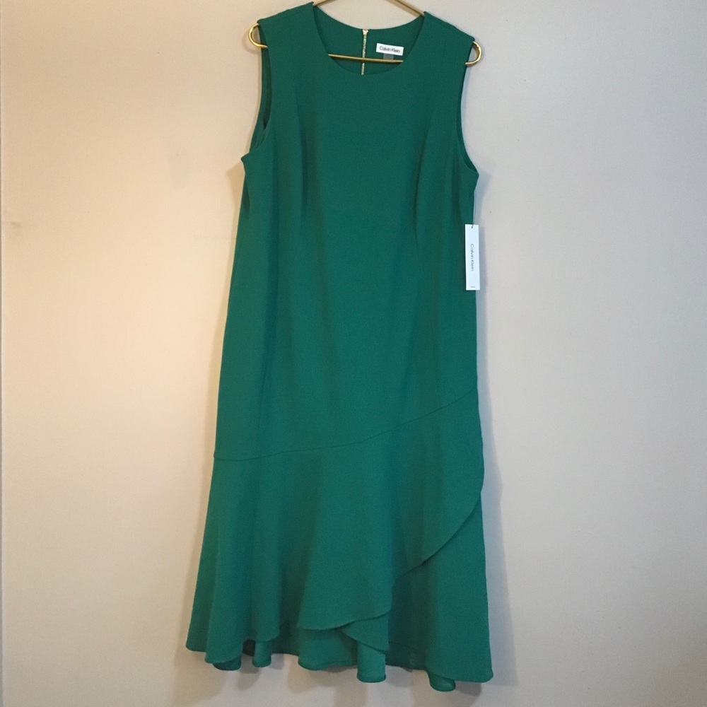 Women’s High-Low Midi Dress | Calvin Klein in Green | Size 16W